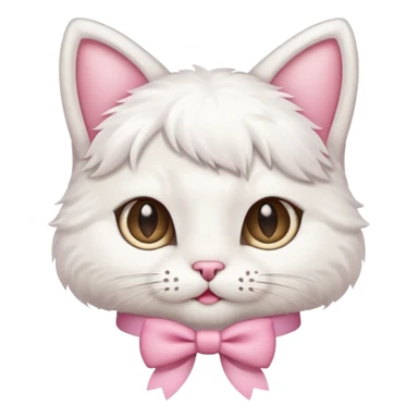 A cute cat with a pink bow sticker