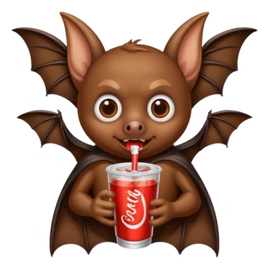 bat drinkig soda sticker