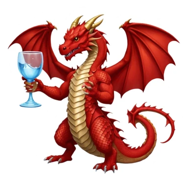 red dragon holding a drink sticker