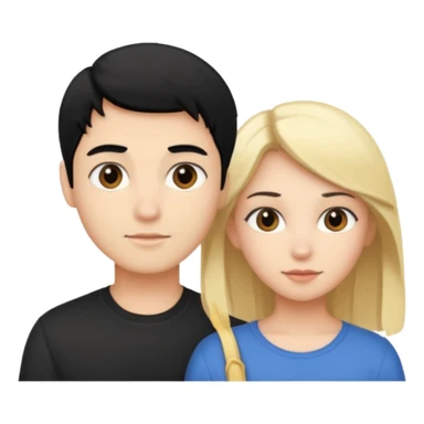 blonde girl and black haired boy sticker