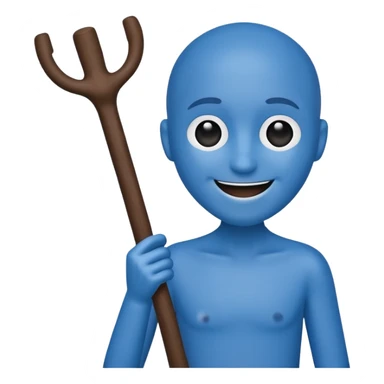 Blue stick figure happy sticker
