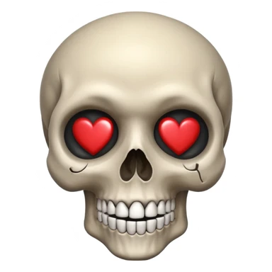 If it's not too much trouble, draw a skull with a smile, and have hearts in its eye sockets. The picture should be drawn in pencil, and the background should be transparent. sticker