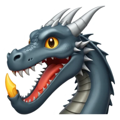 iOS style emoji, minimal dragon fang, dark fantasy object sticker