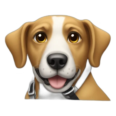 Dog driving a race car sticker