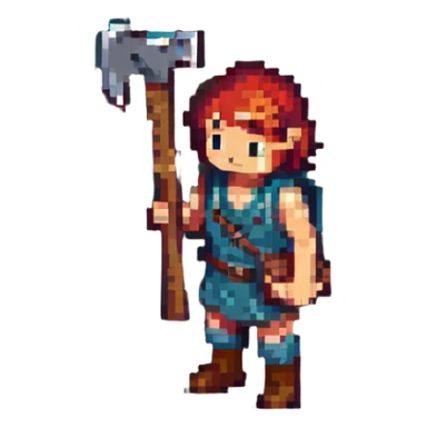isometric survivor with axe from Project Zomboid sticker
