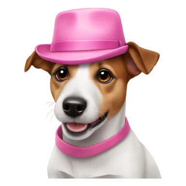 Jack Russell terrier dog in a pink hat  sticker