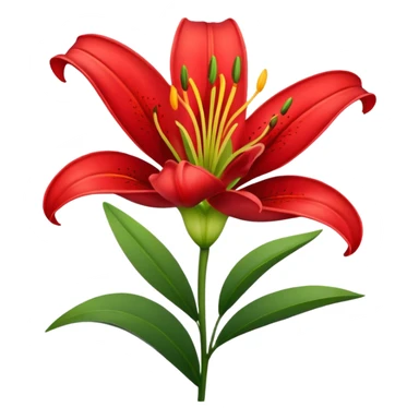 Red lily sticker