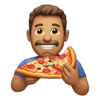 man eating pizza sticker