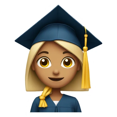 A girl who just graduated holding a diploma sticker