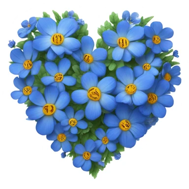 ultramarine flower heart sticker