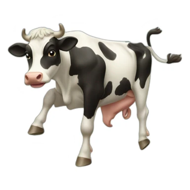 cow doing cartwheel sticker