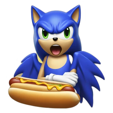 Sonic eat à hot dog sticker