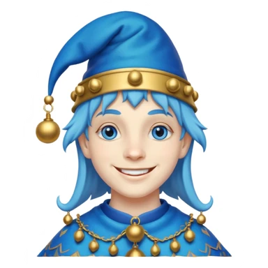 Jester with blue eyes sticker