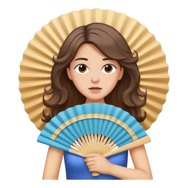 mulher com muito calor se abanando com leque sticker