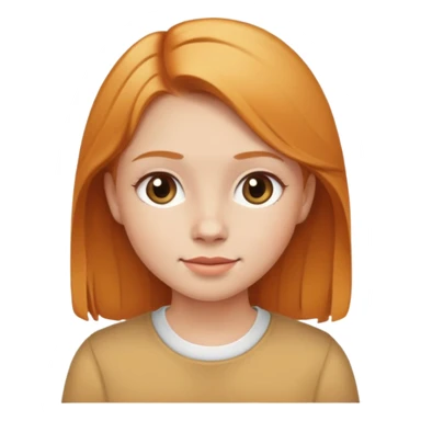 traditional simple emoji of young girl with ginger blonde hair, classic round face, simplified features, standard emoji style sticker