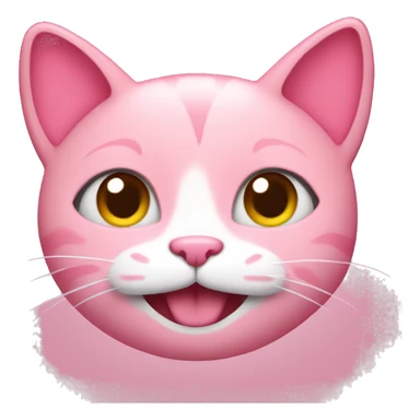 Pink cat smiling in love sticker