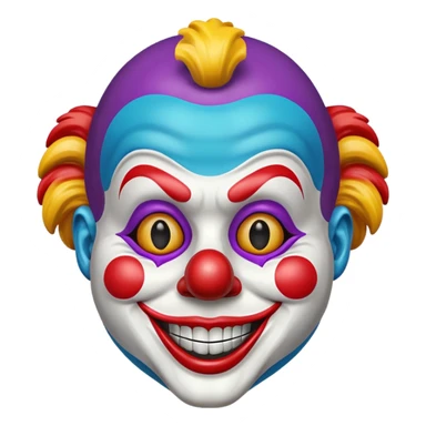 Mask – Painted clown mask with wide grin sticker