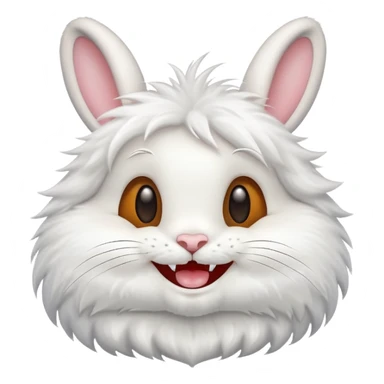 Cute rabbit with teeth emoji sticker