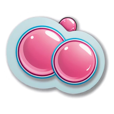 two pink bubbles  sticker