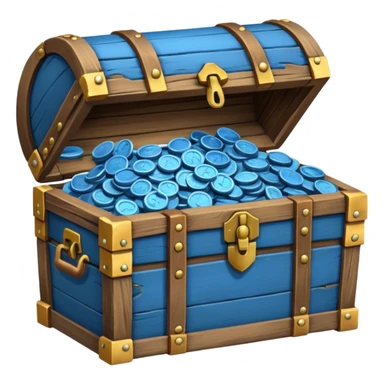 teasure chest of blue coins sticker