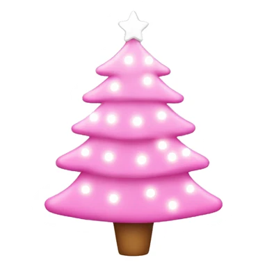 pink Christmas tree with white lights sticker