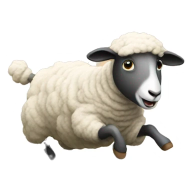 a sheep jumping over a fence sticker
