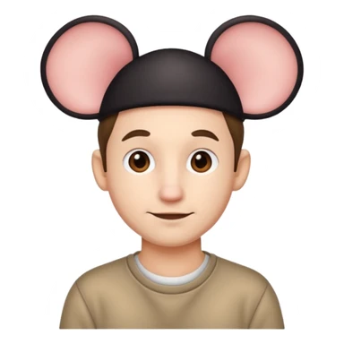 man with mouse ears sticker