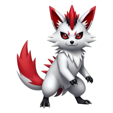 Epic Shiny Cool Edgy Punk Zangoose-Zorua-Pokemon-fakemon-hybrid-animal Full Body  sticker