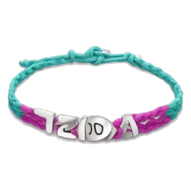 A friendship bracelet with the words  “2 days “ on it in charms sticker