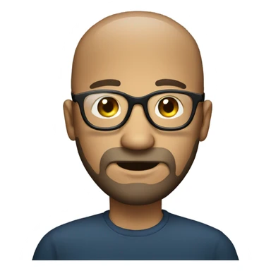 Man with circle beard glasses and ipad sticker