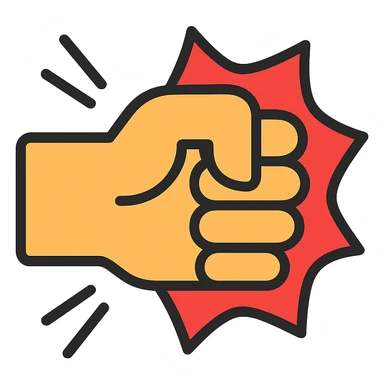 punch icon with color outline and black outlines sticker