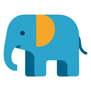 Flat design style elephant sticker
