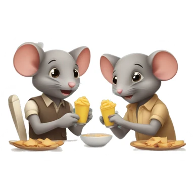 two cute mice on a date  sticker
