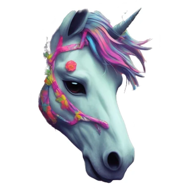 Graffiti Trippy patchwork Zombie Pegasus unicorn psychedelic flowers floral groovy art neon rave raving sticker