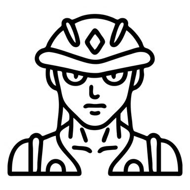 Meruem from Hunter x Hunter, outlined icon style, minimal, black lines, no fill sticker