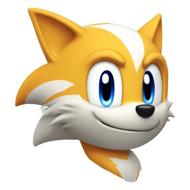tails head, sonic, blue eyes sticker