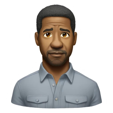 hyper realistic denzel washington wearing shirt sticker