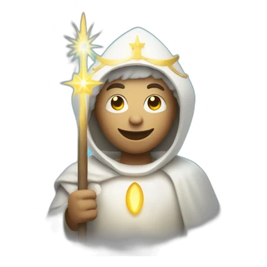 white pilgrim with a staff and a halo of light sticker