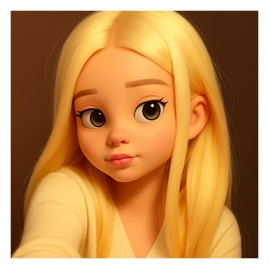 expand the image upward so that all of the hair above the head is fully visible, keeping the 3d-emoji style sticker