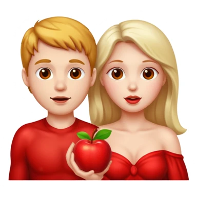 Adam and Eve eating an apple sticker