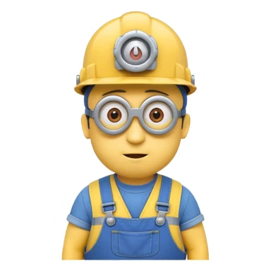 Minion wearing small hard hat sticker