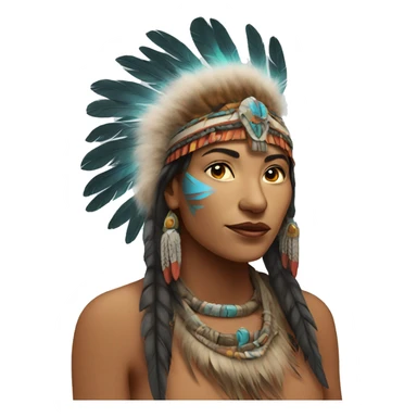 shaman woman with feathers  sticker