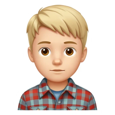 young boy in plaid shirt sticker