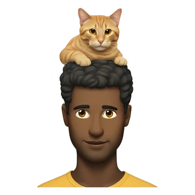 the cat on a man's head sticker