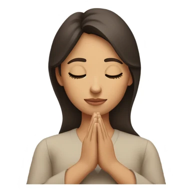 Brunette woman praying sticker