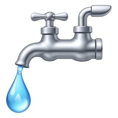 a faucet with a water droplet at the end sticker