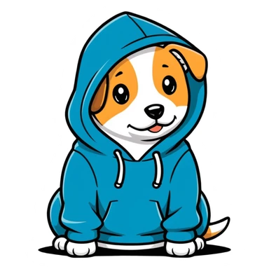 dog wearing a hoodie sticker