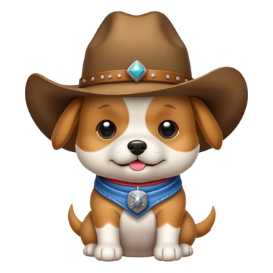 Dog wearing a cowboy hat sticker