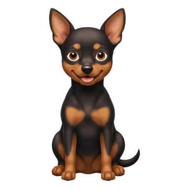 a pinscher dog sitting and smiling sticker