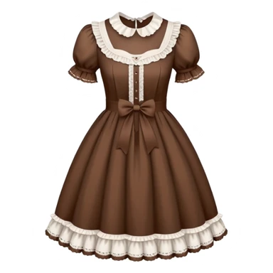 Lolita dress, white and brown sticker